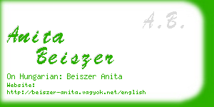 anita beiszer business card